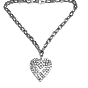 Tarina Tarantino bling heart necklace.
